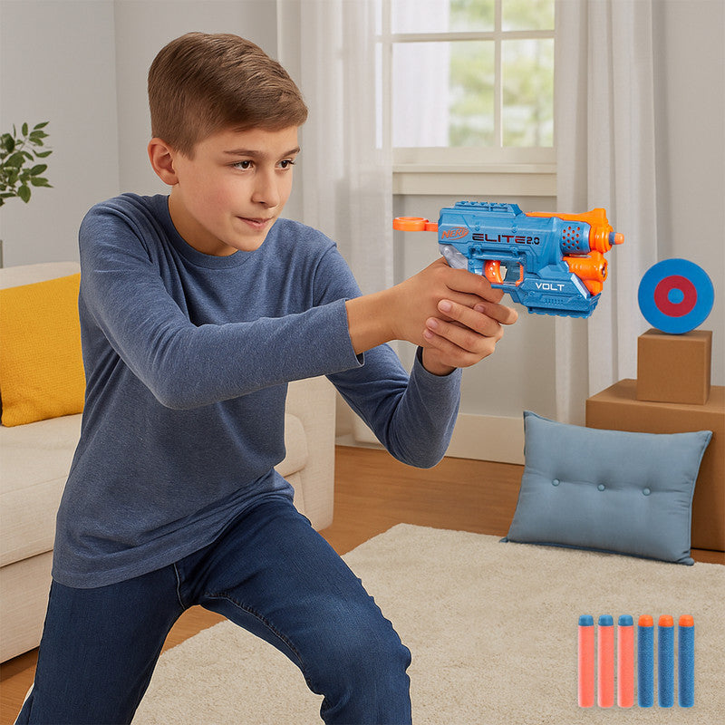 ALVENZA Nerf Elite 2.0 Volt Compact Dart Blaster with Light Beam