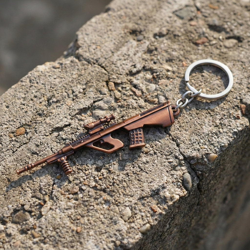 ALVENZA Gun Shape Keychain – Durable Metal Alloy with Antique Finish
