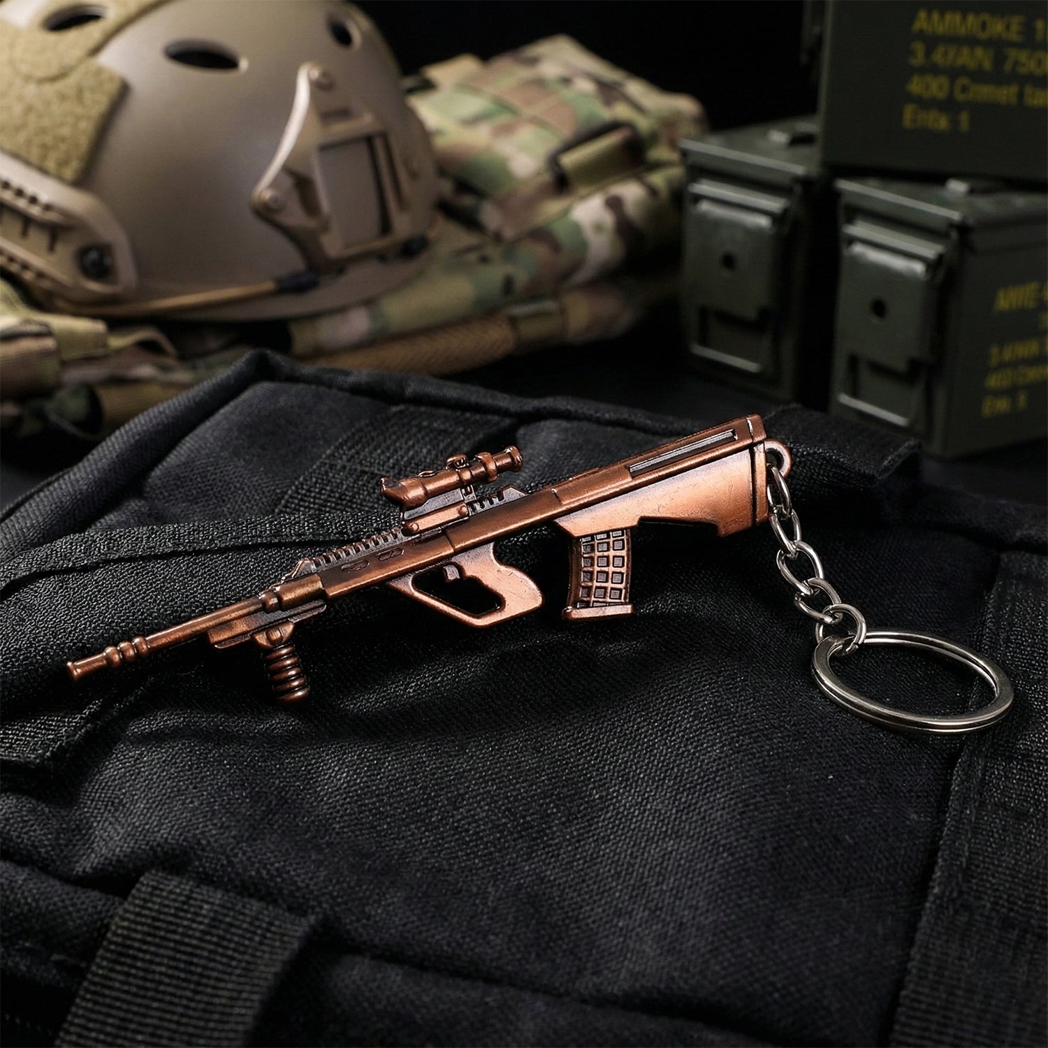 ALVENZA Gun Shape Keychain – Durable Metal Alloy with Antique Finish