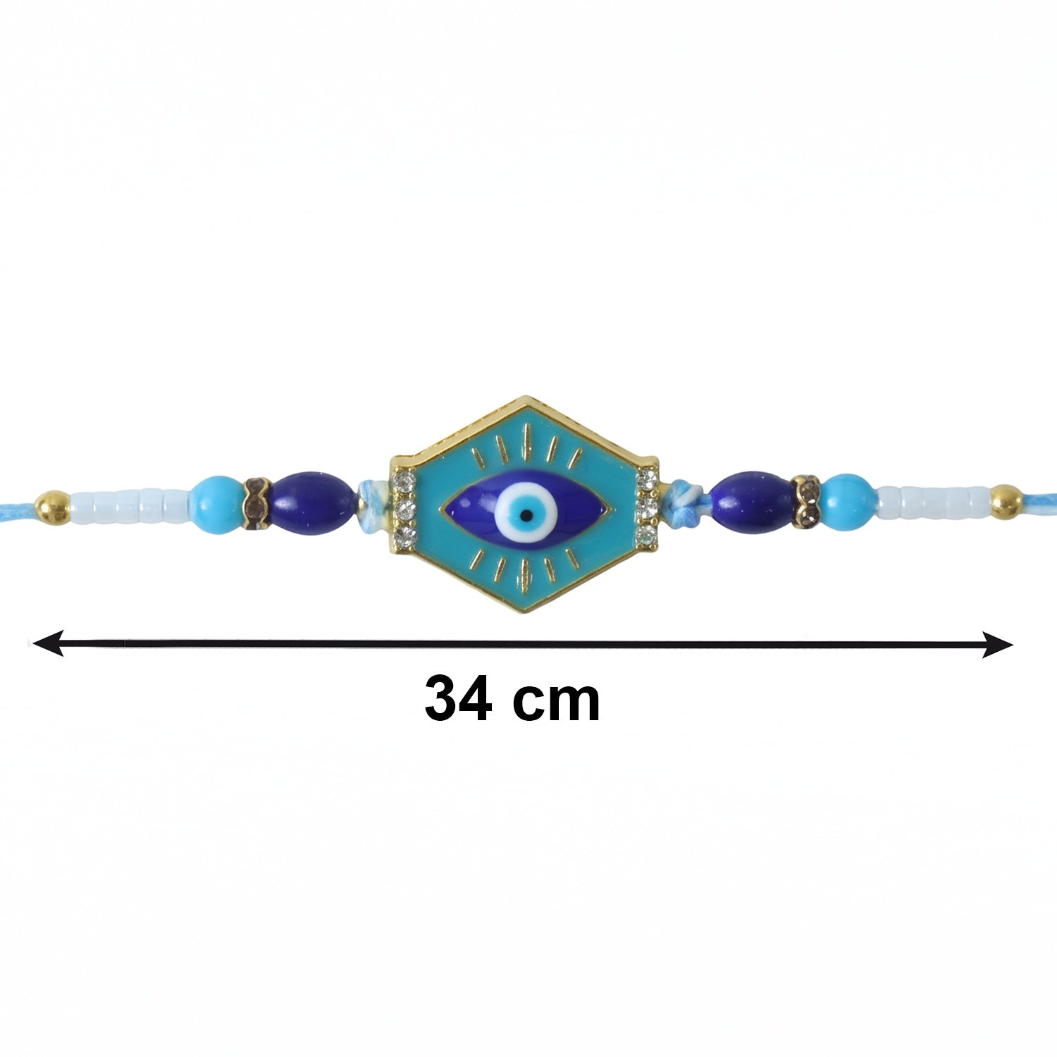 ALVENZA Evil Eye Hexagon Rakhi – Modern Protection Design for Raksha Bandhan