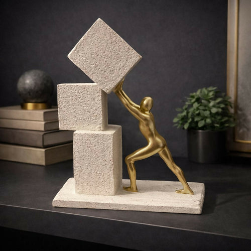 ALVENZA Abstract Human Figure Sculpture – Modern Home Décor Art Piece