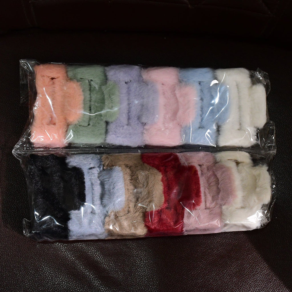 Faux Fur Hair Claw Clips – Soft, Big & Fluffy 12 Pc Set