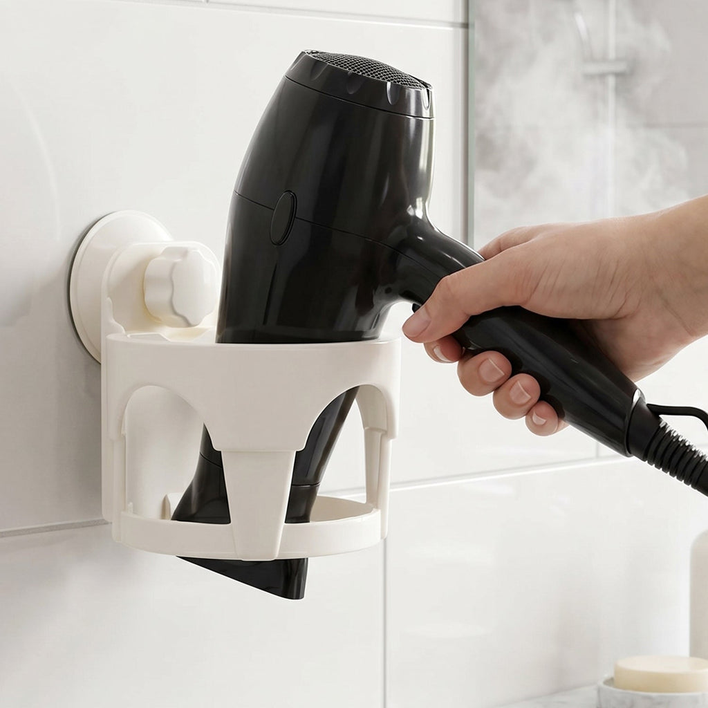 Hair Dryer Holder Easy Bathroom Storage with Suction Cup - Detail View 5