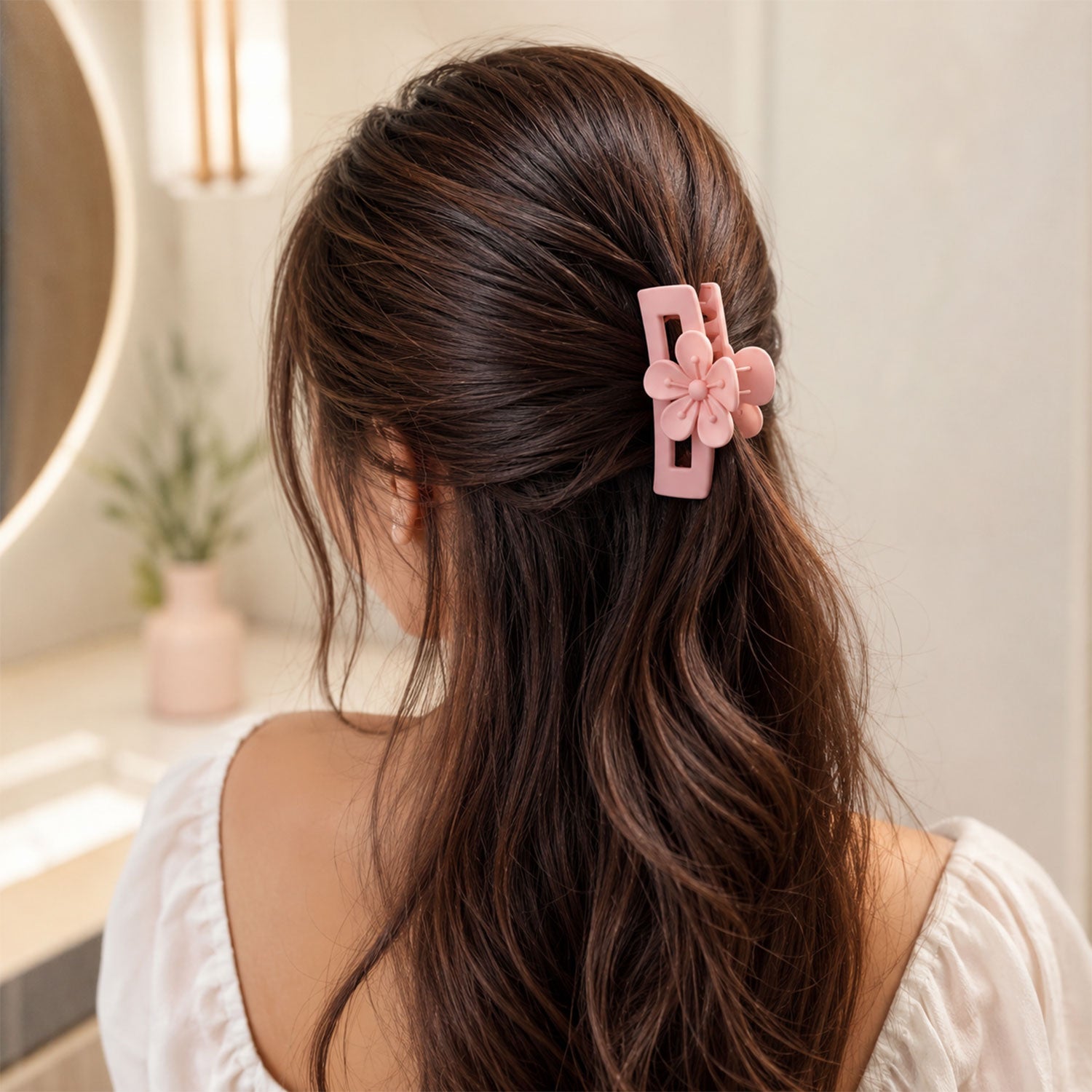 Plastic Hair Claw Clip Strong Grip & Trendy Design for Women & Girls - Front View