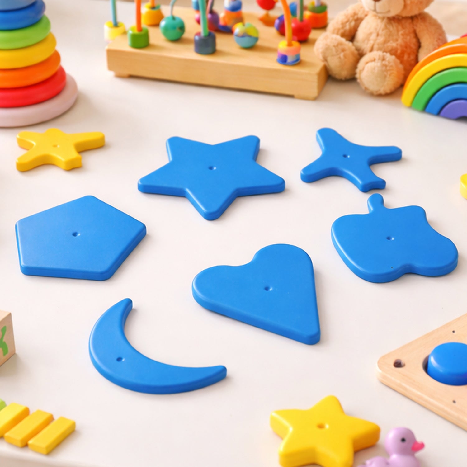 Kids Learning Shape Puzzle Toy 6 Piece Educational Blocks for Toddlers - Side View