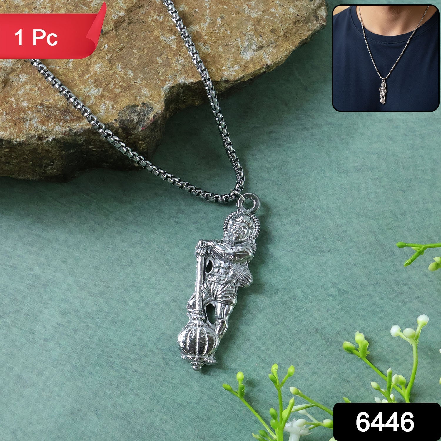 Hanuman Ji Pendant Strength & Devotion Jewellery | Blessed Trinkets - Side View