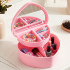 Makeup Storage Box with Mirror Compact & Multi-Compartment Design - Back View