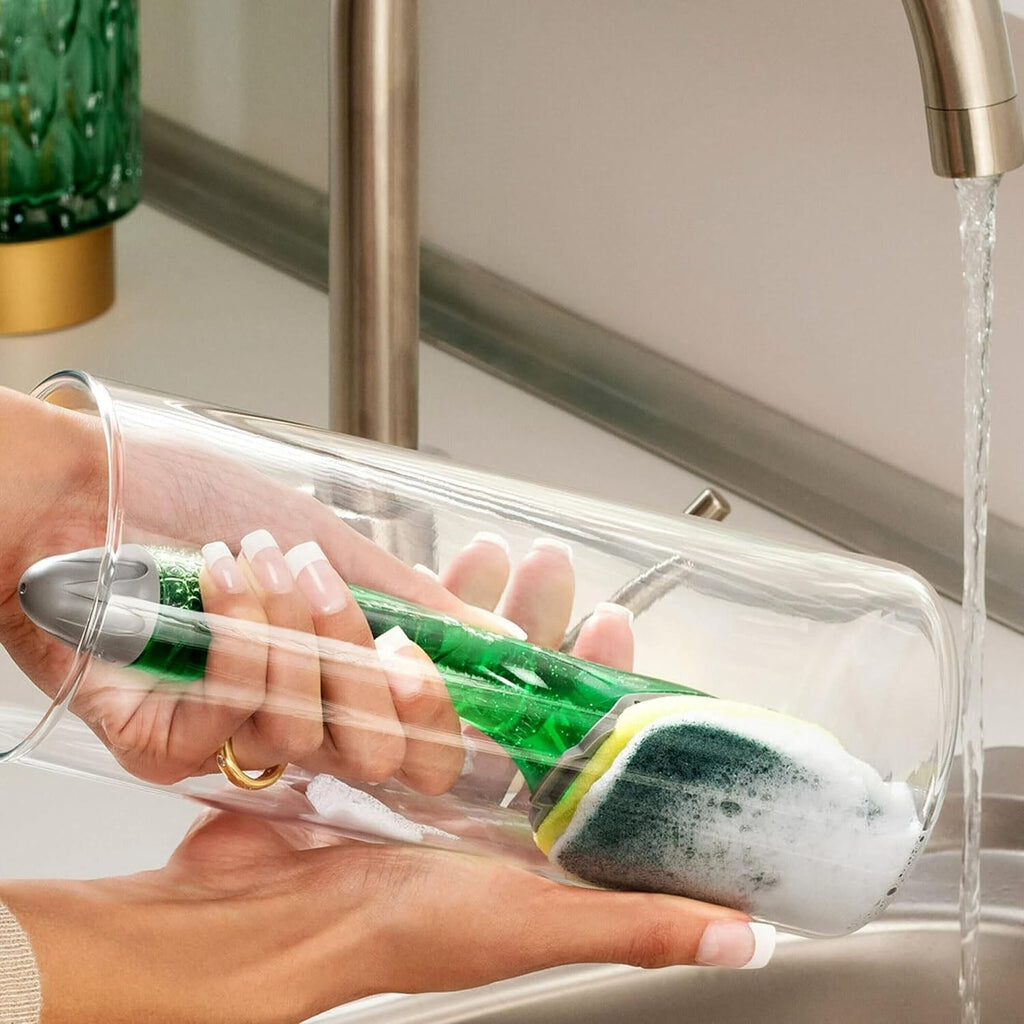 Heavy Duty Soap Dispensing Dishwand Convenient Kitchen Cleaning - Back View