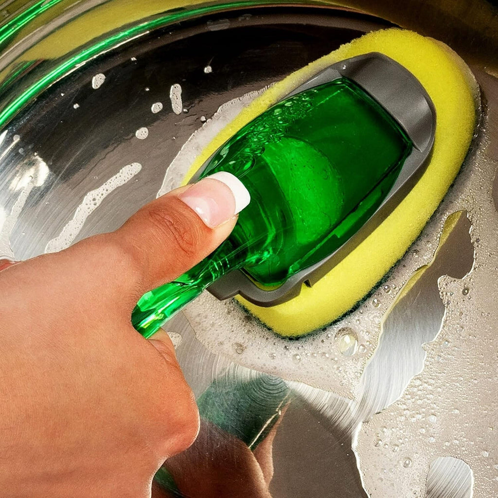 Heavy Duty Soap Dispensing Dishwand – Convenient Kitchen Cleaning - Real Photo