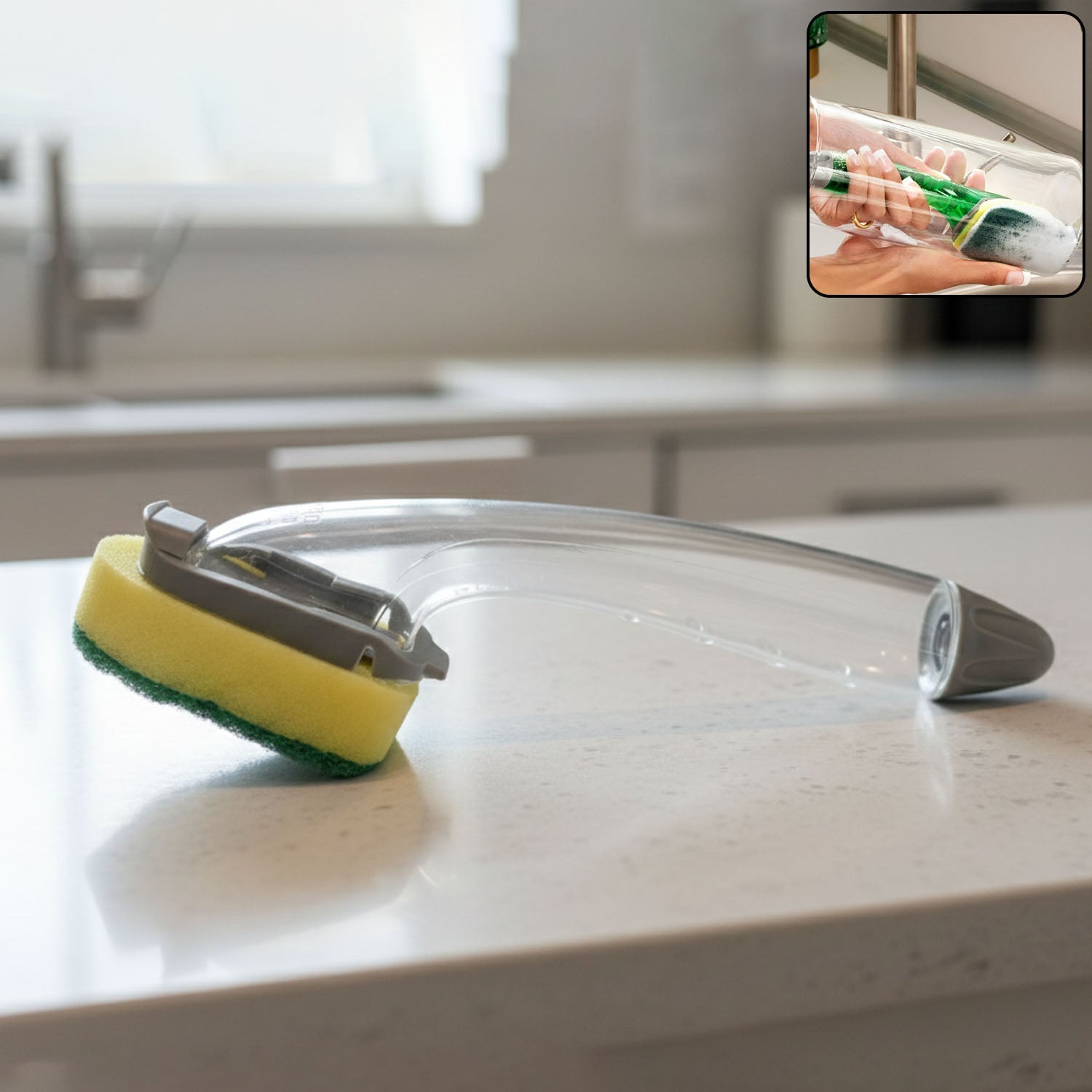 Heavy Duty Soap Dispensing Dishwand Convenient Kitchen Cleaning - Front View