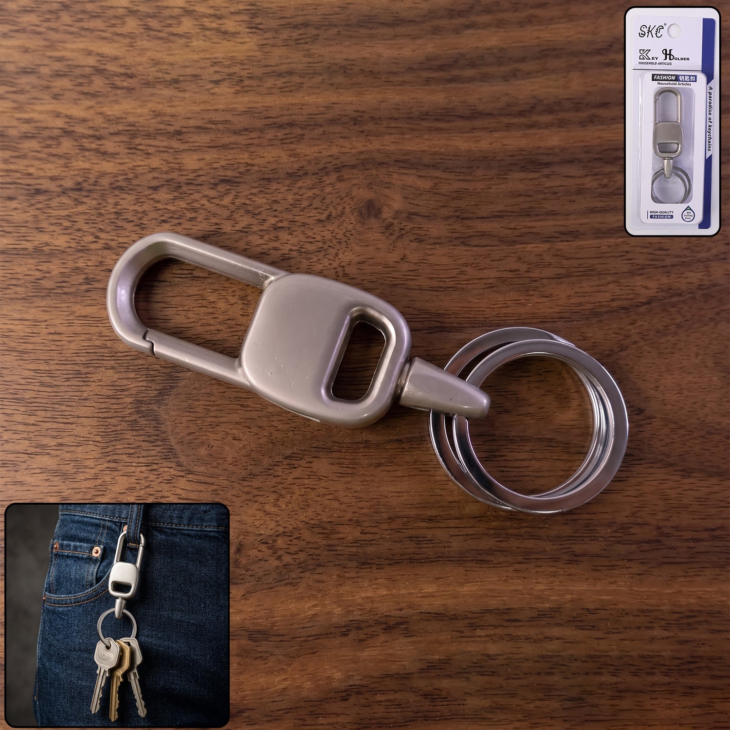 ALVENZA Carabiner Key Holder – Heavy Duty & Secure Metal Clip