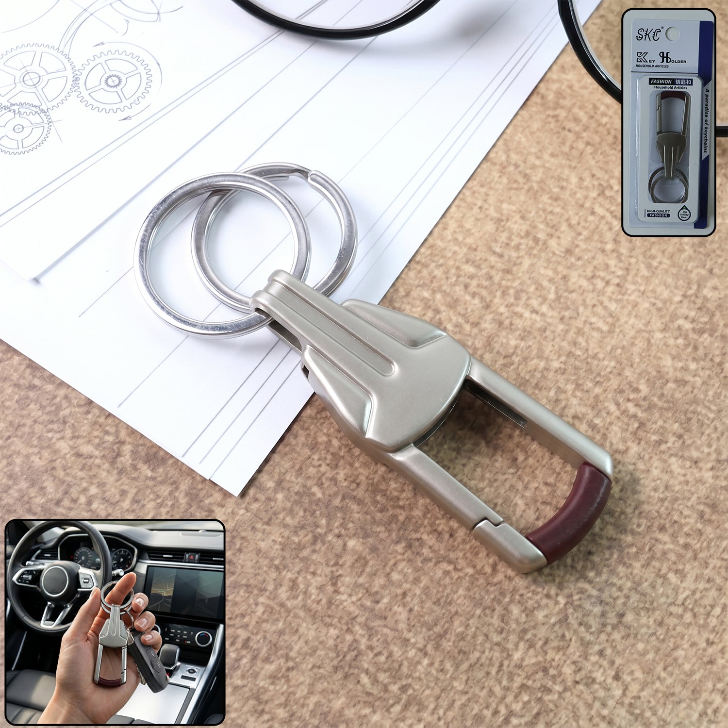 ALVENZA Heavy Duty Metal Key Holder – Secure & Durable Carabiner Clip