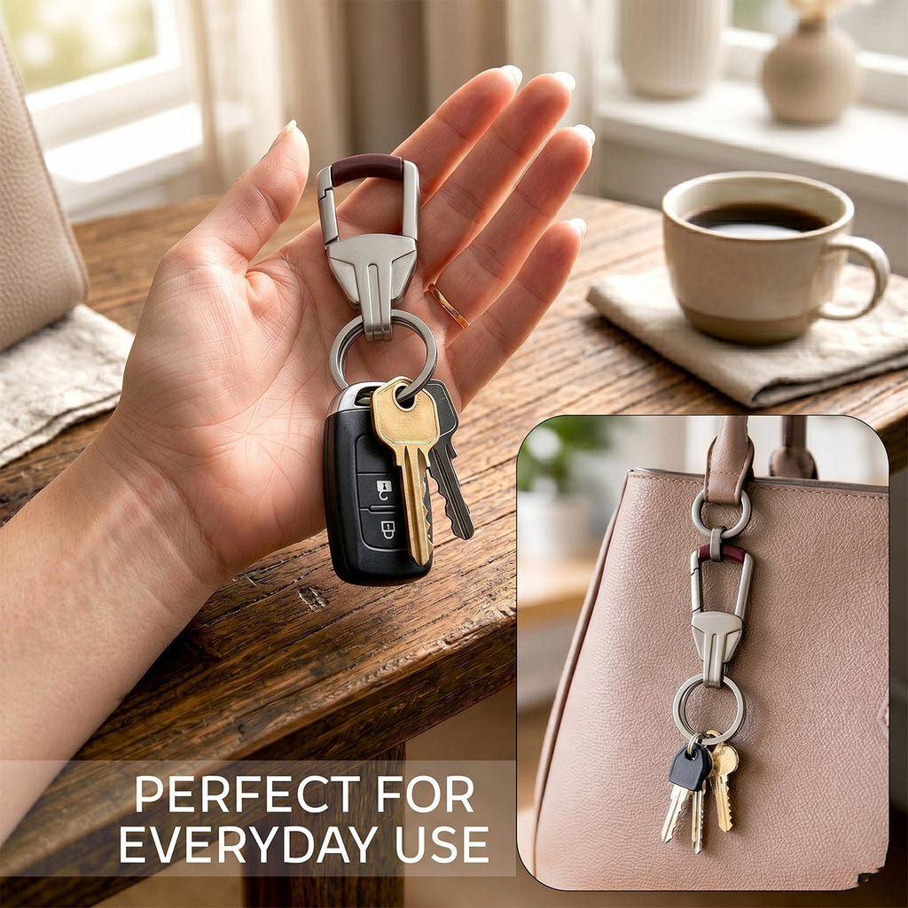 ALVENZA Heavy Duty Metal Key Holder – Secure & Durable Carabiner Clip