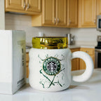 ALVENZA Ceramic Coffee Mug with Lid – Elegant Marble Design & Heat Retention