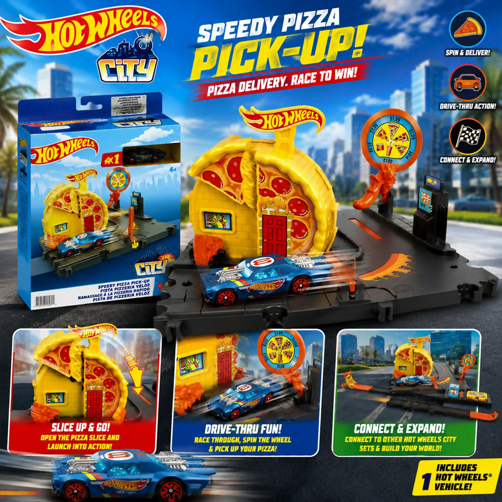 ALVENZA Hot Wheels City Playset – Exciting Race & Delivery Tracks
