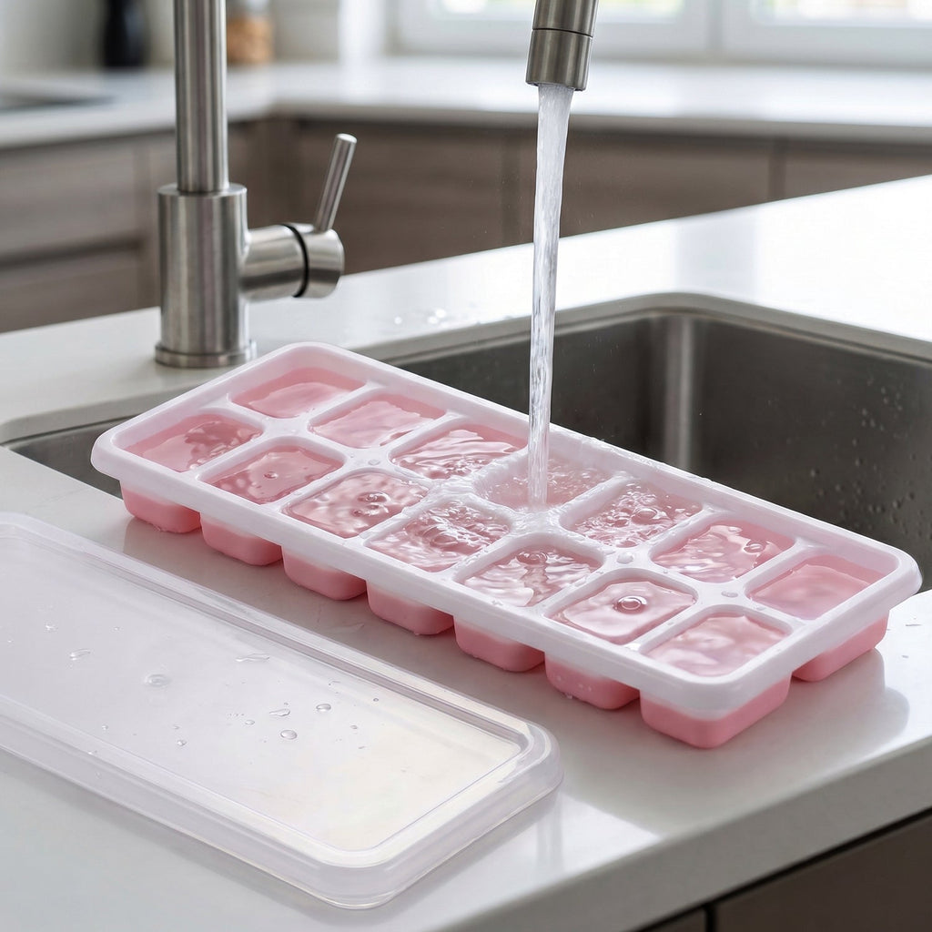 Plastic Ice Cube Tray with Lid Hygienic & Easy Release, Pack of 2 - Detail View 8