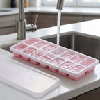 Plastic Ice Cube Tray with Lid Hygienic & Easy Release, Pack of 2 - Detail View 8