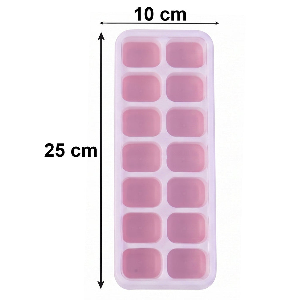 Plastic Ice Cube Tray with Lid Hygienic & Easy Release, Pack of 2 - Detail View 6
