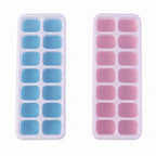 Plastic Ice Cube Tray with Lid Hygienic & Easy Release, Pack of 2 - Back View