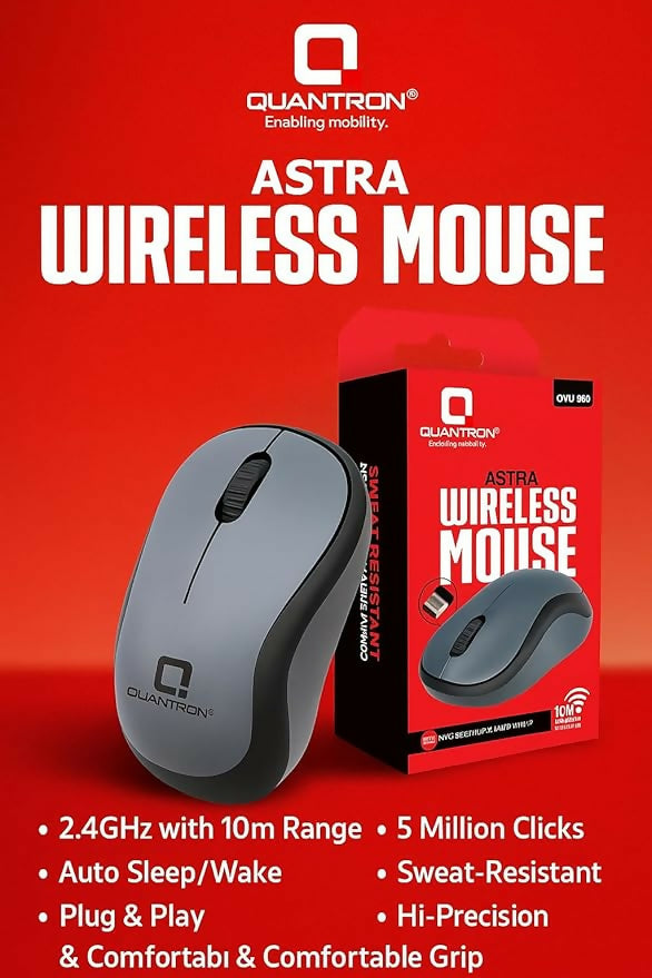 ALVENZA Wireless Mouse – Comfortable Grip with 10m Range & Long Click Life
