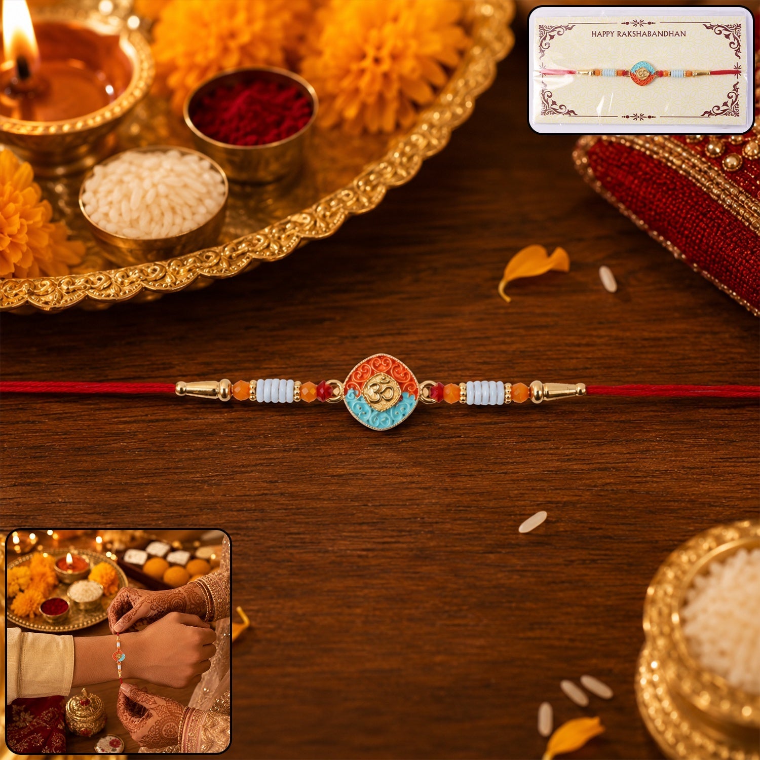 ALVENZA OM Symbol Rakhi – Traditional Style with Modern Elegance