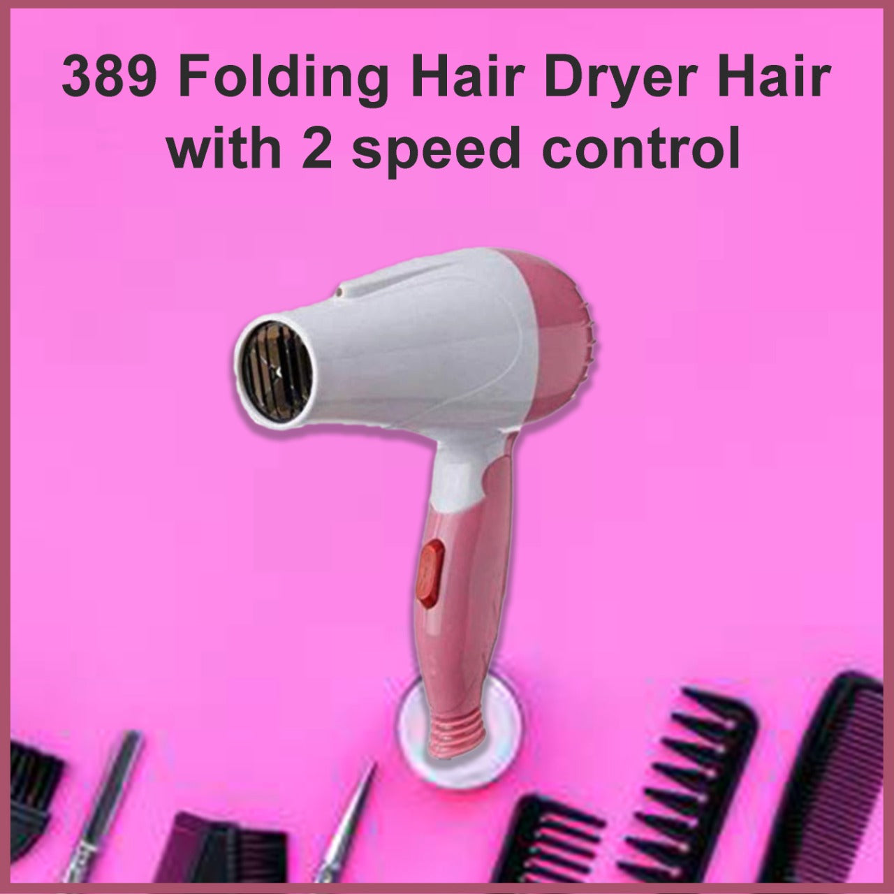 Folding Hair Dryer – 2 Speed Control & Compact | Calm & Curl