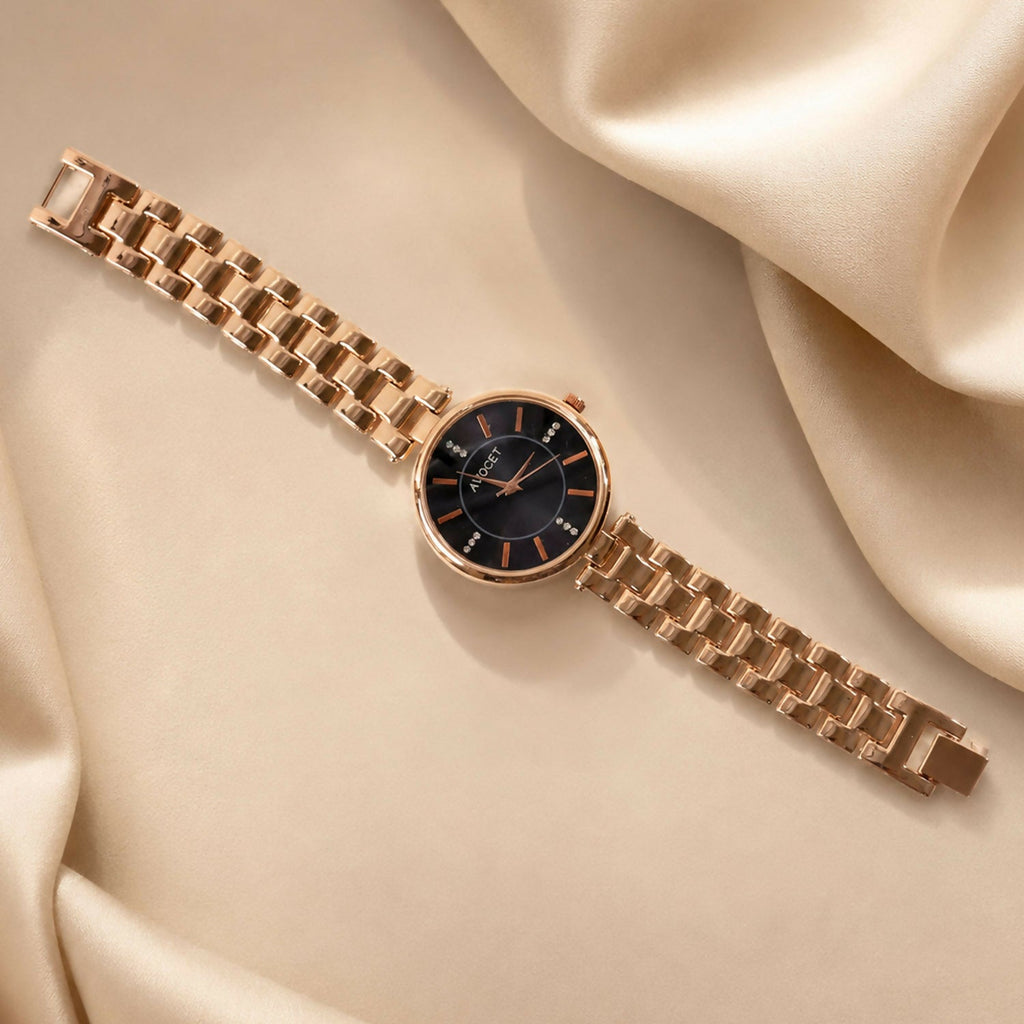 Women’s Rose Gold Metal Strap Watch – Elegant & Stylish Accessory