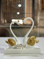 ALVENZA Romantic Swan Couple Showpiece – Elegant Home Decor Accent