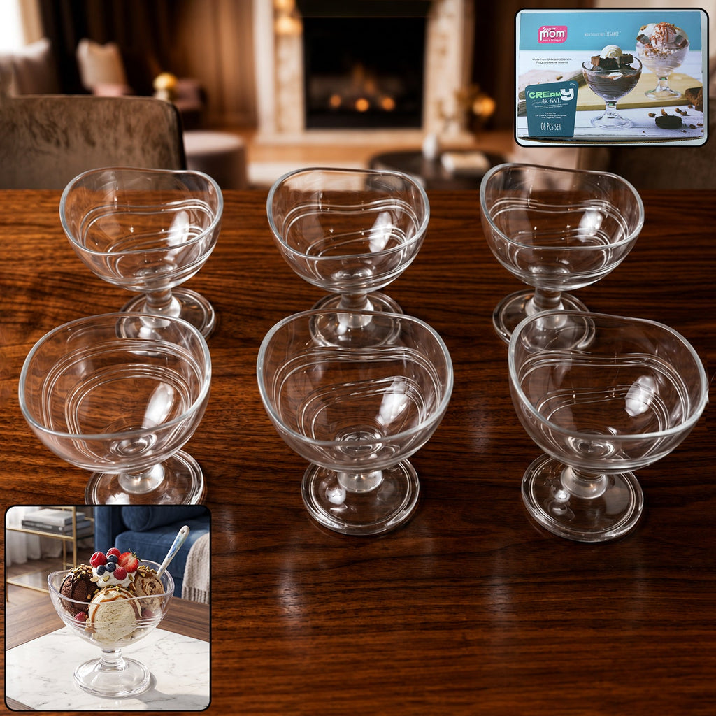 ALVENZA Unbreakable Creamy Dessert Bowls – Elegant, Durable & Crystal Clear