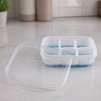 Mini Plastic 6-Cavity Ice Cube Tray Space-Saving & Reusable - Front View