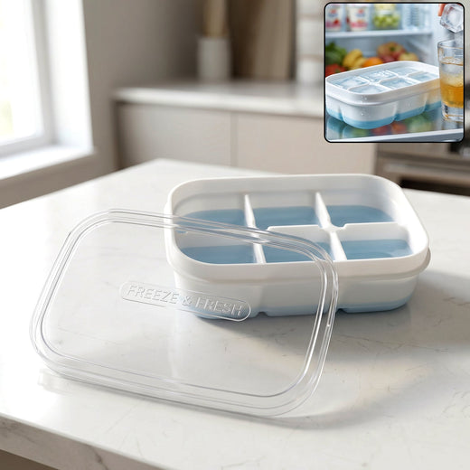 Mini Plastic 6-Cavity Ice Cube Tray – Space-Saving & Reusable