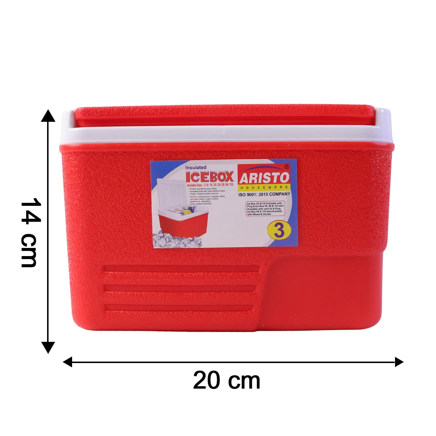 ALVENZA Heavy Duty Insulated Ice Box – 3 Litre Portable Cooler for Outdoor Use