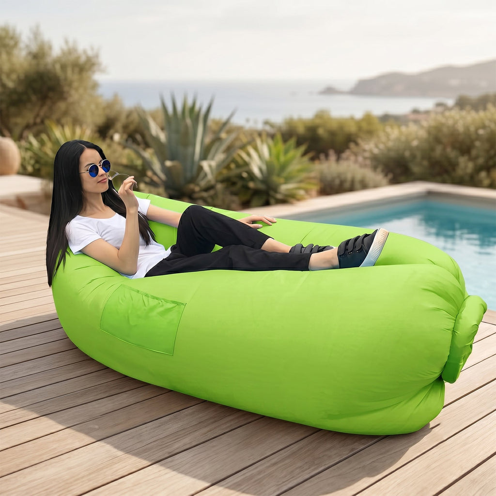 Inflatable Lounger Portable Outdoor & Travel Recliner - Front View
