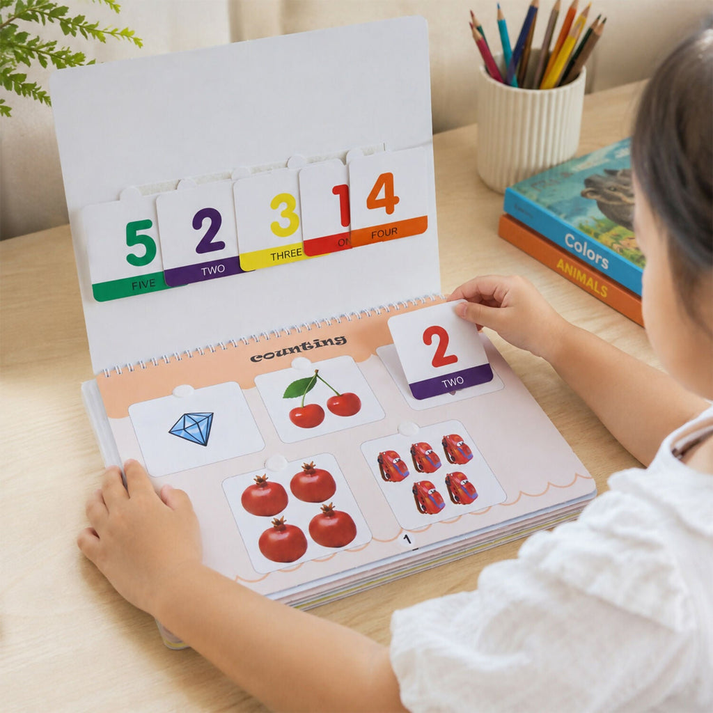 ALVENZA Learning Numbers Activity Book – Engaging Velcro Hands-On Kids Tool