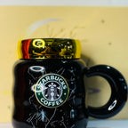 ALVENZA Ceramic Coffee Mug with Lid – Elegant Marble Design & Heat Retention