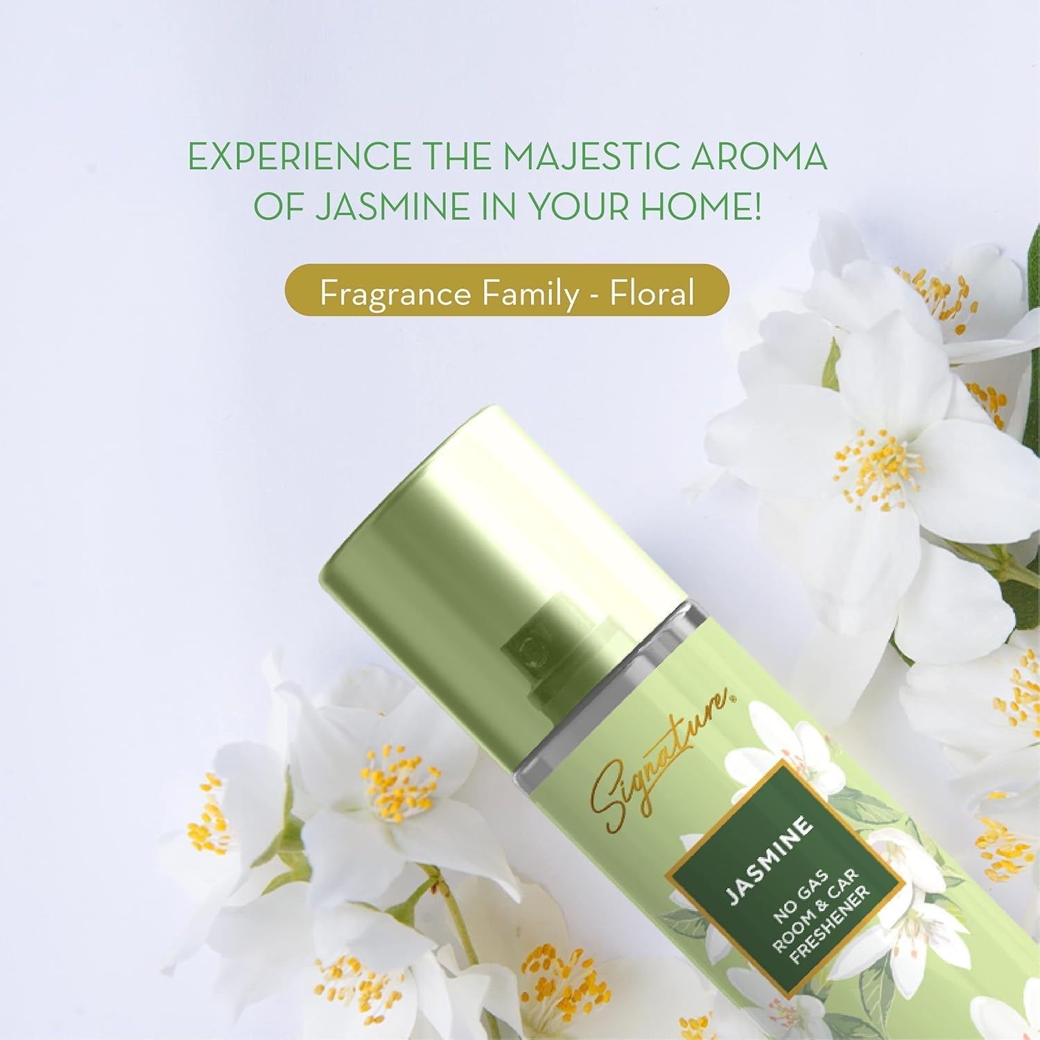 Jasmine Room & Car Freshener Spray Long-Lasting Floral Fragrance - Front View