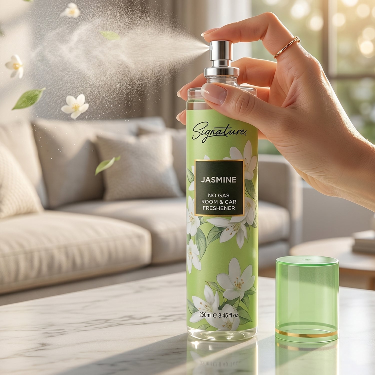 Jasmine Room & Car Freshener Spray Long-Lasting Floral Fragrance - Back View
