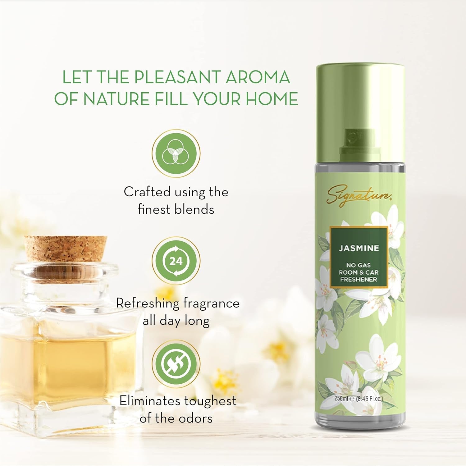 Jasmine Room & Car Freshener Spray Long-Lasting Floral Fragrance - Detail View 7