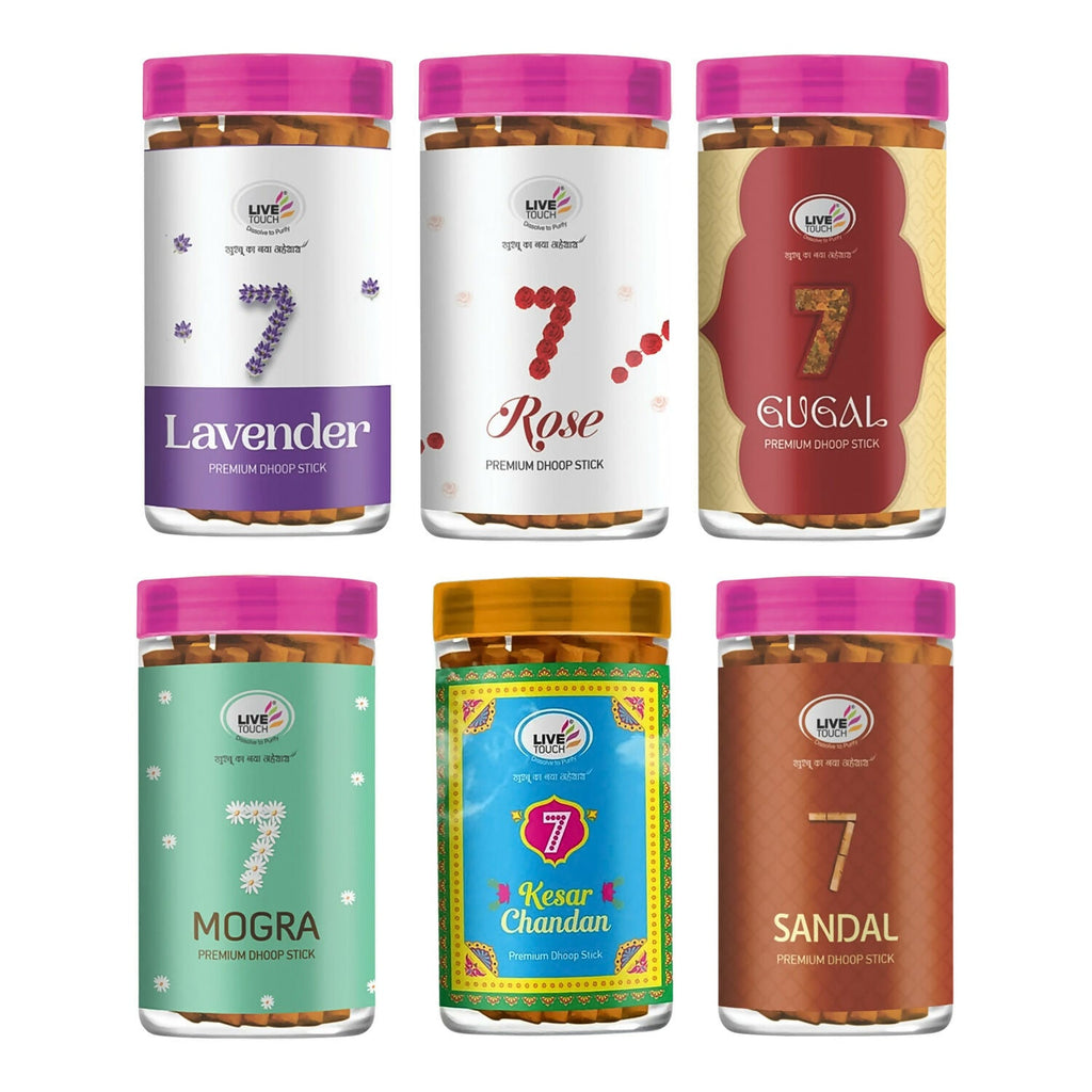 ALVENZA Live Touch Premium Dhoop Stick Combo – Pack of 6 Fragrances