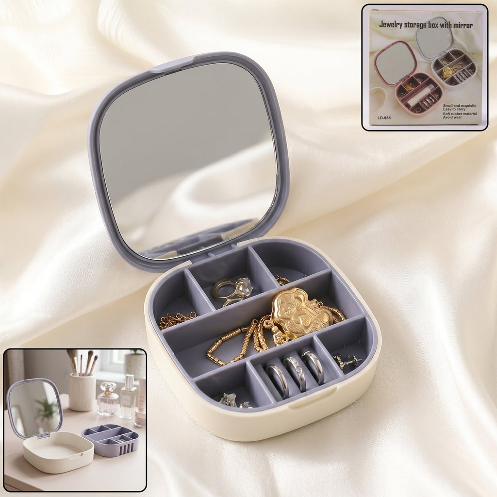 Plastic Jewelry Storage Box Compact & Travel-Friendly Organizer - Side View