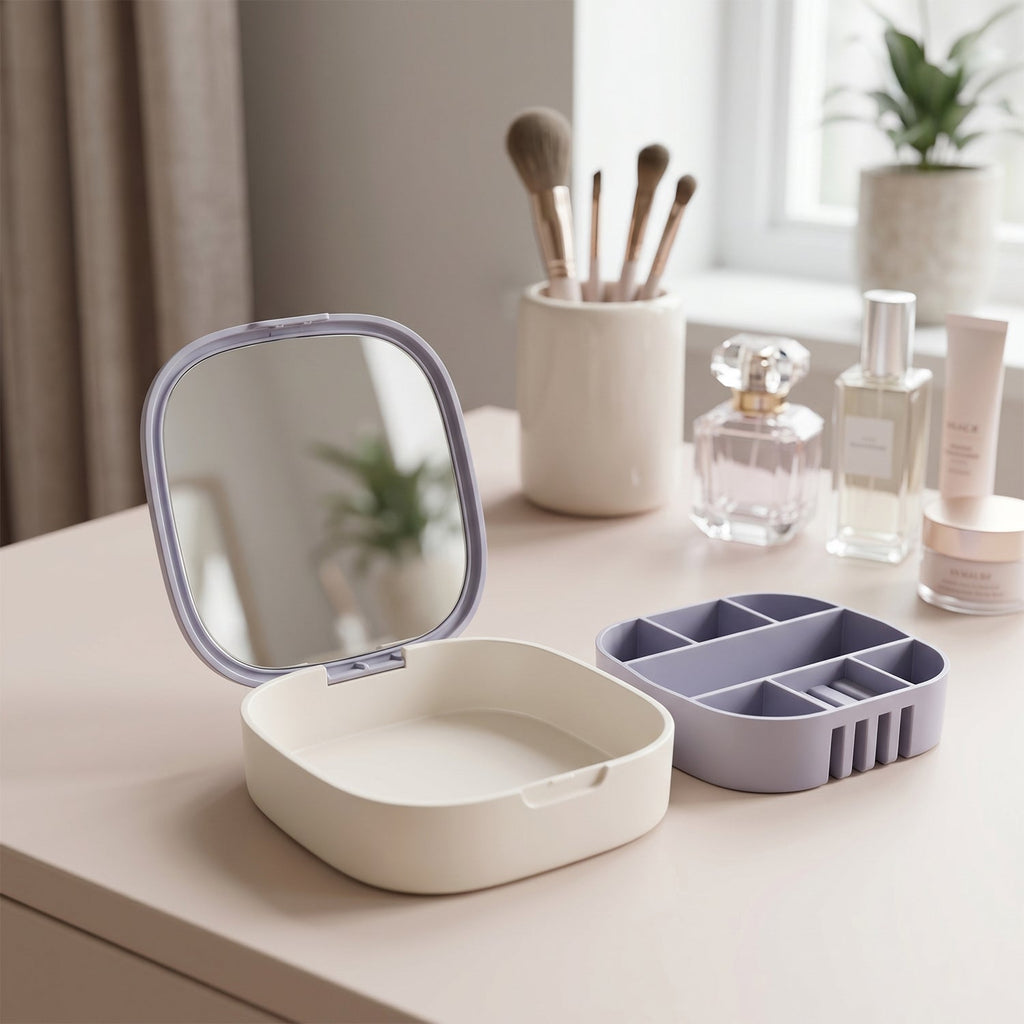 Plastic Jewelry Storage Box Compact & Travel-Friendly Organizer - Detail View 8