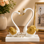 ALVENZA Romantic Swan Couple Showpiece – Elegant Home Decor Accent