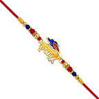 ALVENZA Krishna Name Rakhi - Divine Golden Design for Bhai