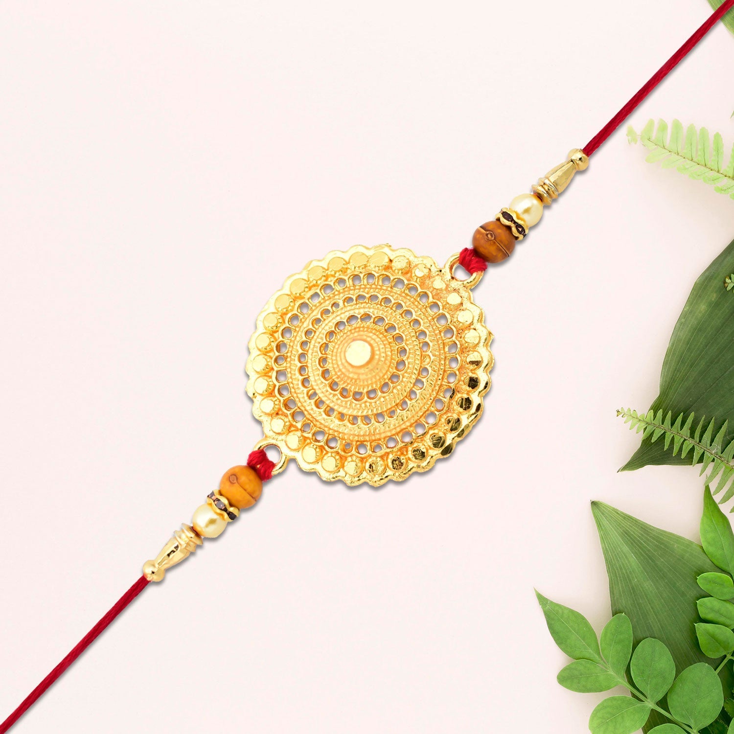 ALVENZA Golden Rakhi Combo for Brother - 5 Assorted Designs with Surprise