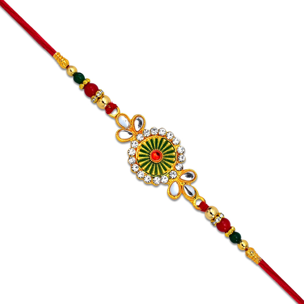 ALVENZA Traditional Floral Rakhi - Elegant Design for Brother's Raksha Bandhan