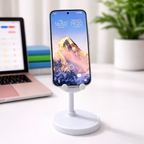 ALVENZA Adjustable White Bunny Ear Phone Stand – Stable & Cute Design