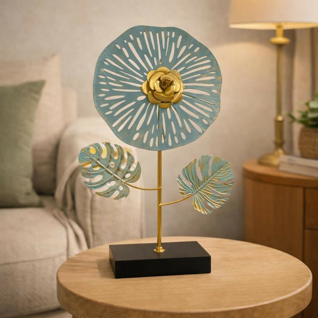 ALVENZA Modern Metal Flower Decor – Elegant Tabletop Showpiece for Home & Office