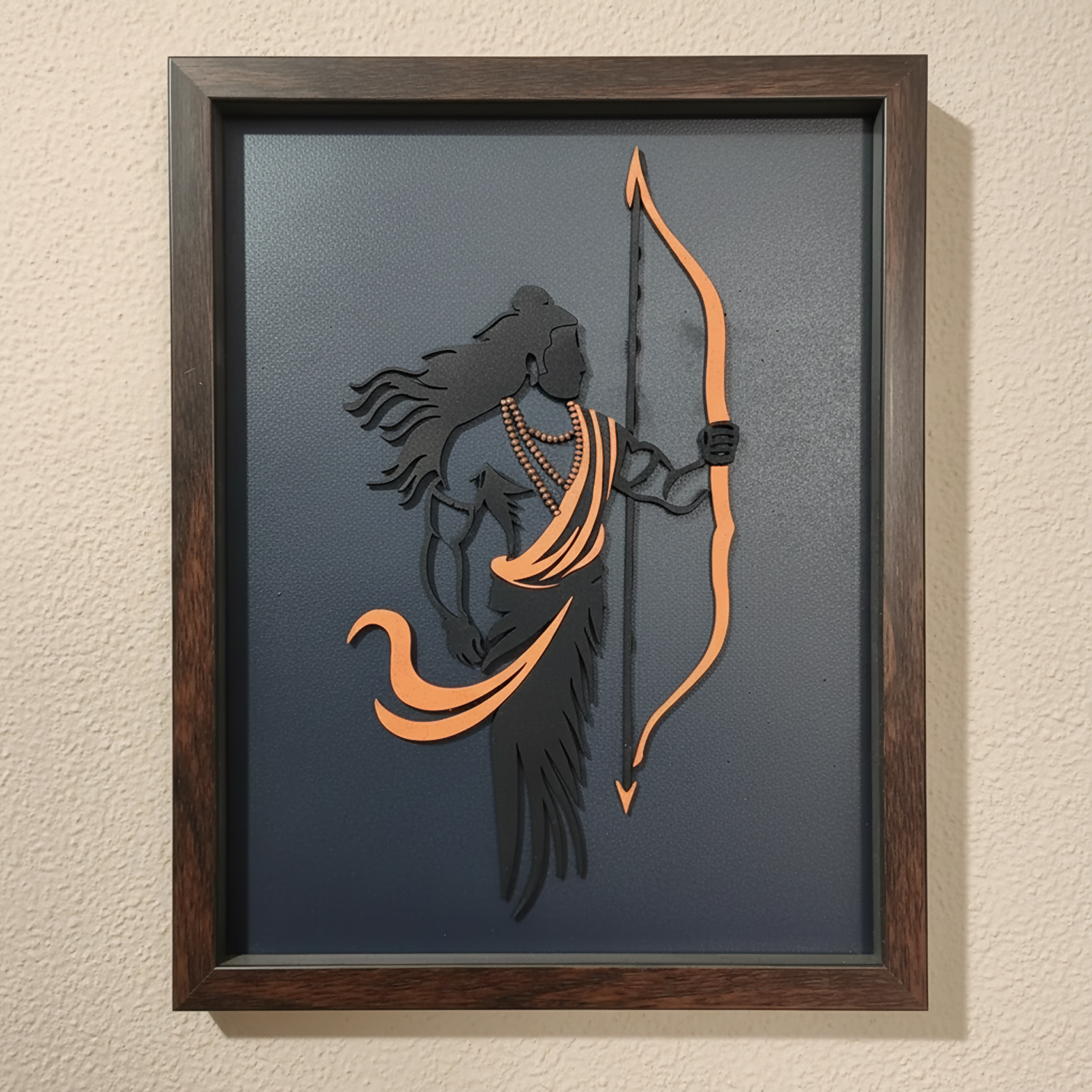 ALVENZA Lord Ram Wall Art – Handcrafted Multi-Layer 3D Wooden Frame