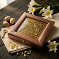 ALVENZA Antique Brass Peacock Dry Fruit Box – Elegant Dual-Tone Design