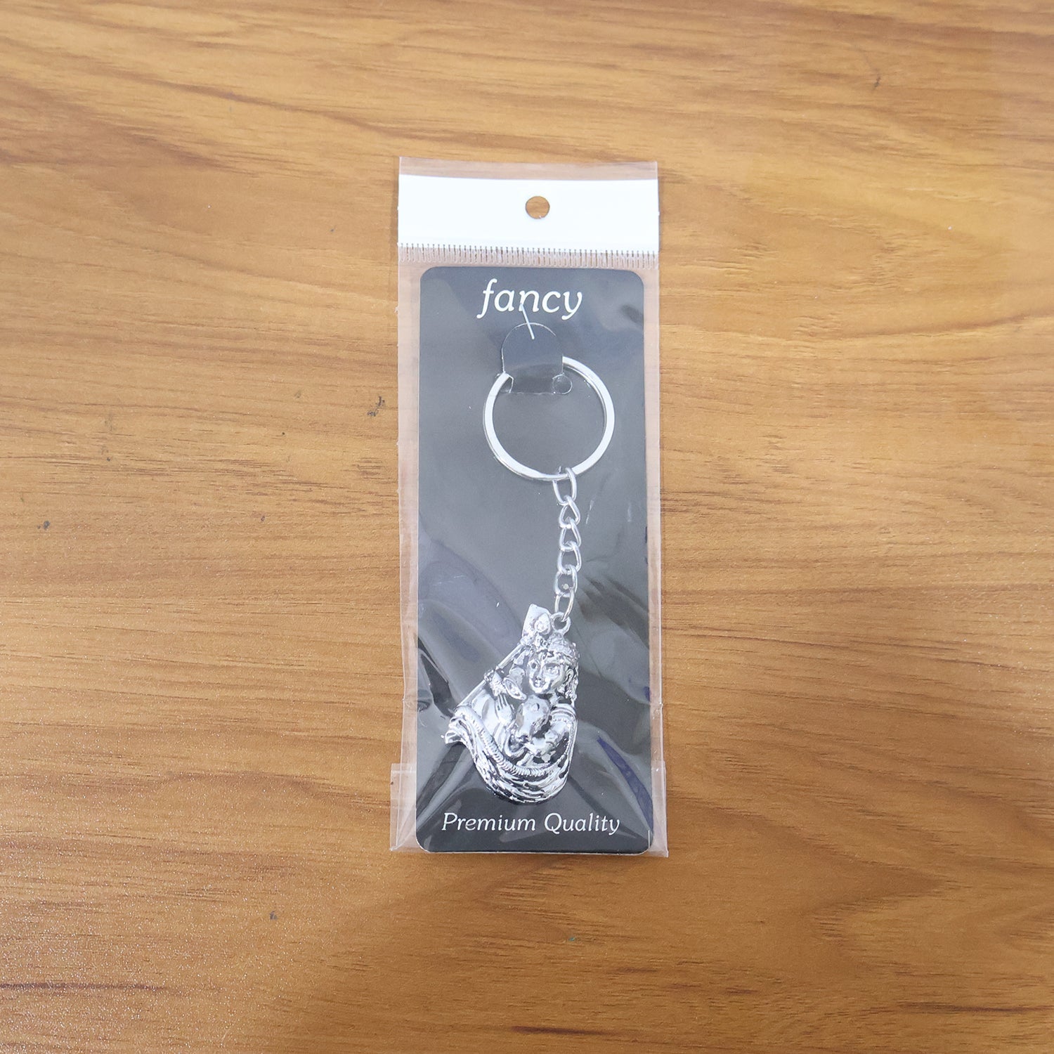 ALVENZA Silver Finish Bal Krishna Metal Keychain – Elegant Devotional Charm